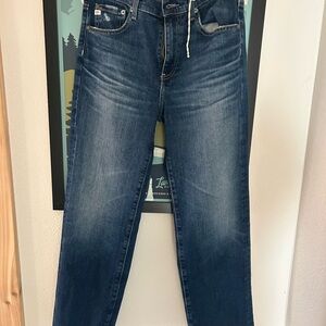 NWOT AG Brinley mid rise crop Women's Dark Blue jeans size 26 orig.$235